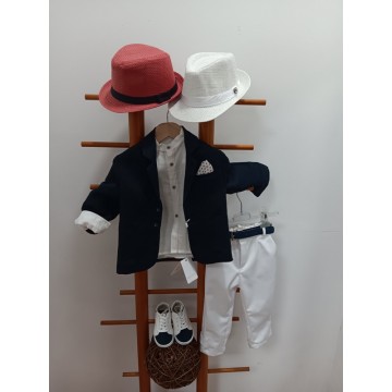 Makis Tselios Σετ βάπτισης Μπλε-Λευκό